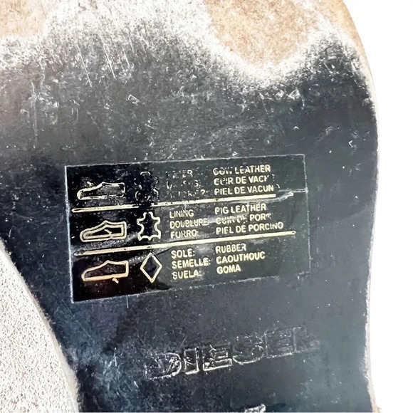 Diesel Harless Taupe Suede Western Ankle Boot Women’s Size 37 EU Coastal Cowgirl - Picture 3 of 14